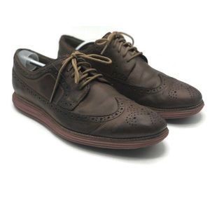 Cole Haan Mens Oxfords Brown Leather Wingtips